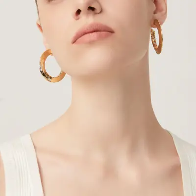 Blade Earrings gold-plated עגילים כסף