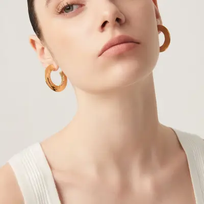 Blade Small Earrings gold-plated עגילים כסף