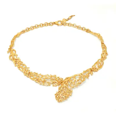 Coral Necklace gold-plated קולר כסף