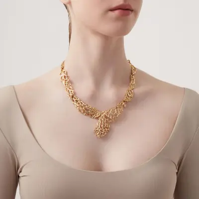 Coral Necklace gold-plated שרשרת כסף