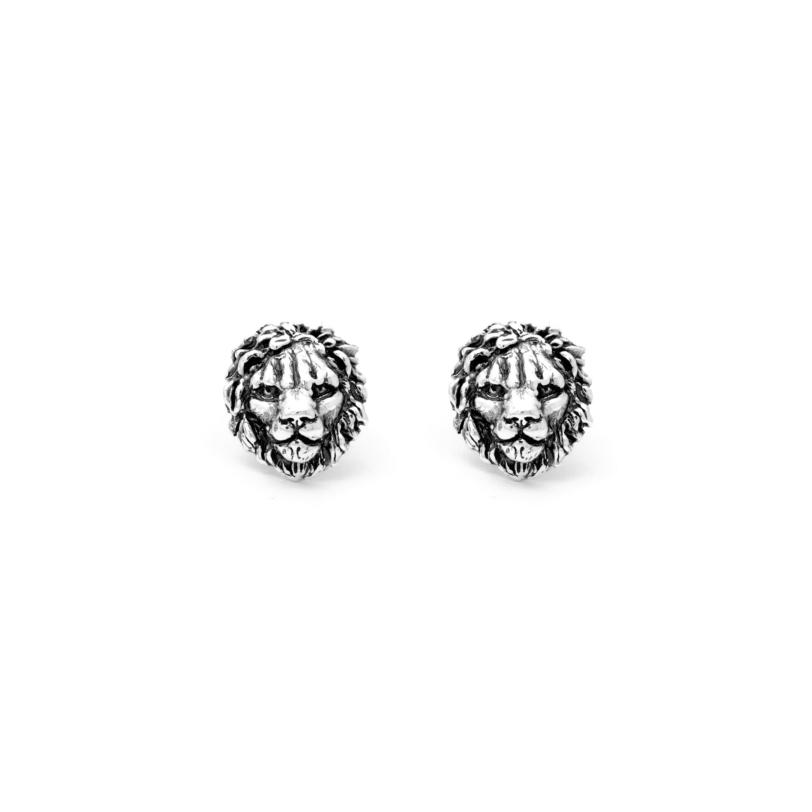 Lion Heads Earrings עגילים כסף