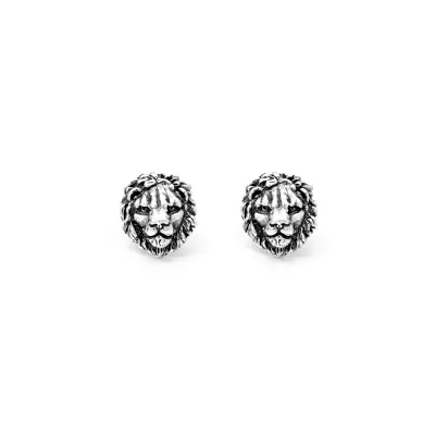 Lion Heads Earrings עגילים כסף