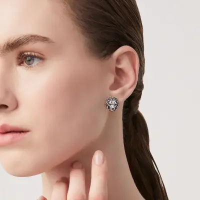 Lion Heads Earrings עגילים כסף