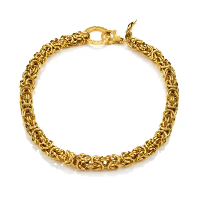 Byzantine Big Necklace gold-plated שרשרת כסף