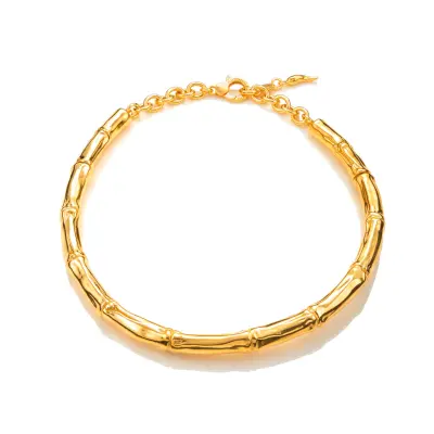 Bamboo Light Necklace gold-plated  שרשרת כסף