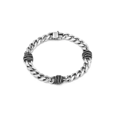 String Curb Chain Bracelet צמיד כסף
