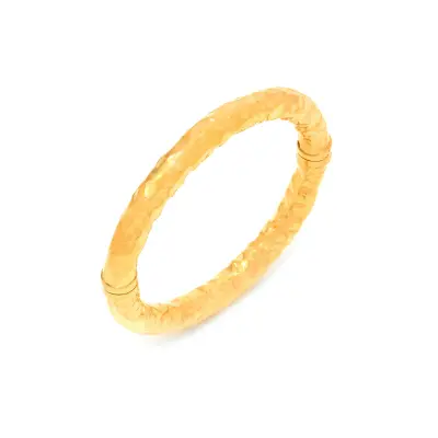 Stone Medium Bangle in gold-plated צמיד כסף