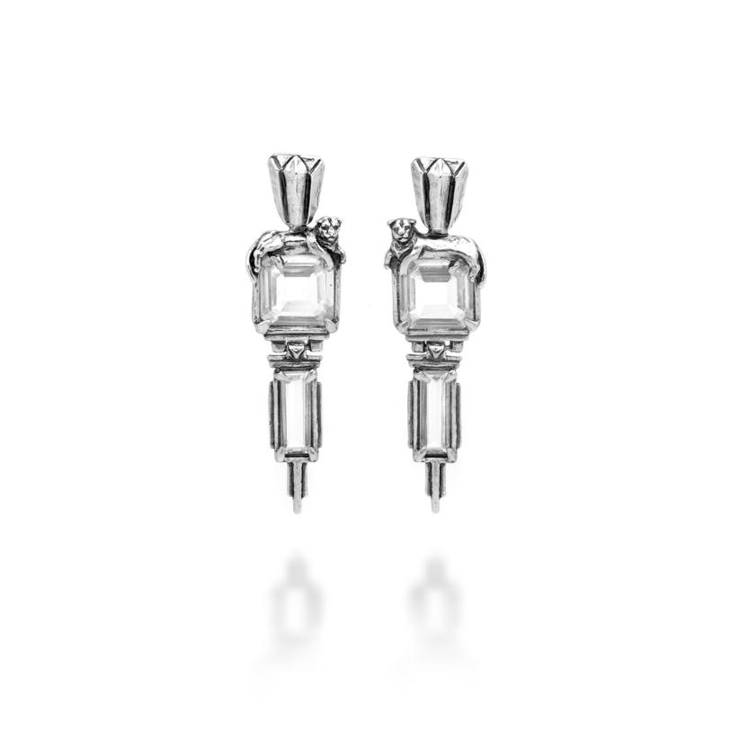 Leopard Empire Earrings עגילים כסף