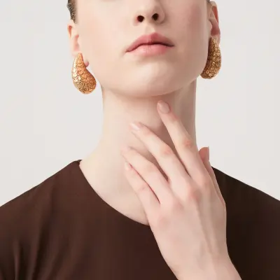 Crocodile Droplet Earrings gold-plated עגילים כסף