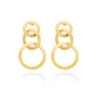 Blade Drop Earrings gold-plated עגילים כסף