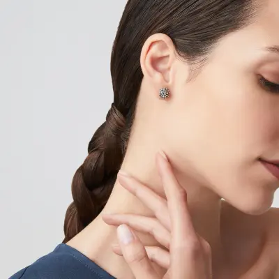 Daisies Shine Small Earrings עגילים כסף