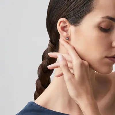 Daisies Shine Mini Earrings עגילים כסף