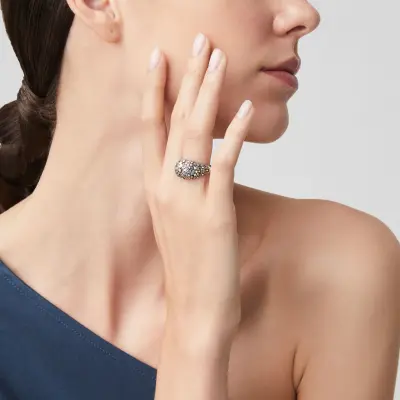 Daisies Shine Big Ring טבעת כסף