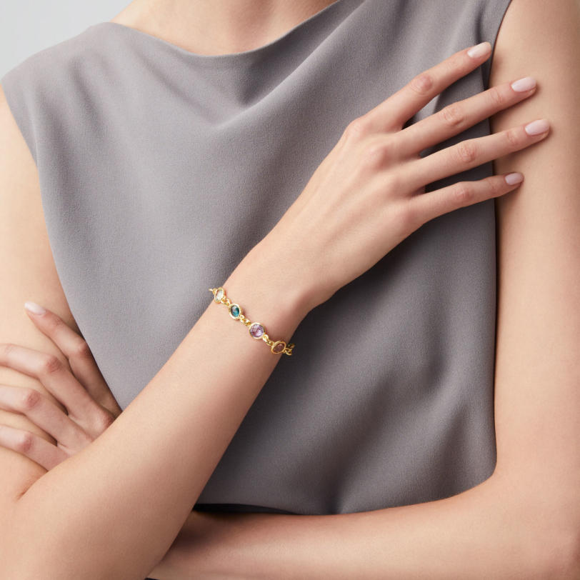 Multi Loop Bracelet gold-plated צמיד כסף