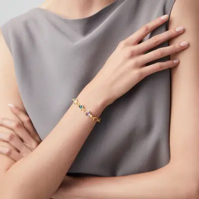 Multi Loop Bracelet gold-plated צמיד כסף