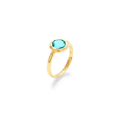 Blue Loop Ring gold-plated טבעת כסף