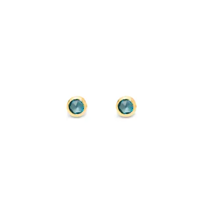 Blue Small Loop Earrings עגילים כסף