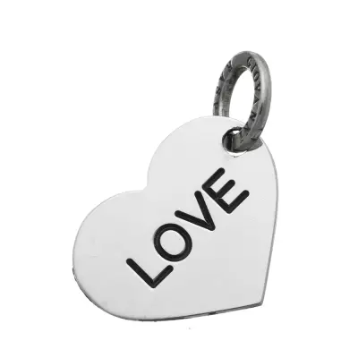 "LOVE" HEART CHARM  תליון כסף