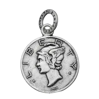LIBERTY MEDAL CHARM  תליון כסף