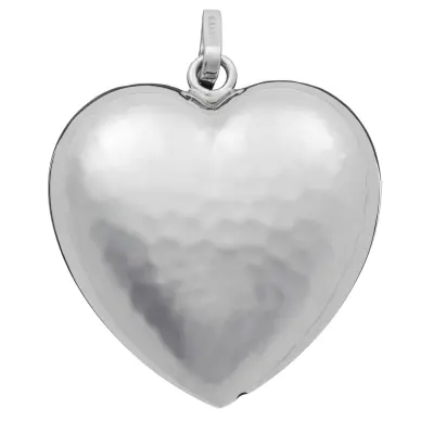 HAMMERED BIG HEART תליון כסף