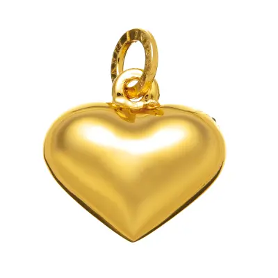 GOLD-PLATED HEART CHARM תליון כסף