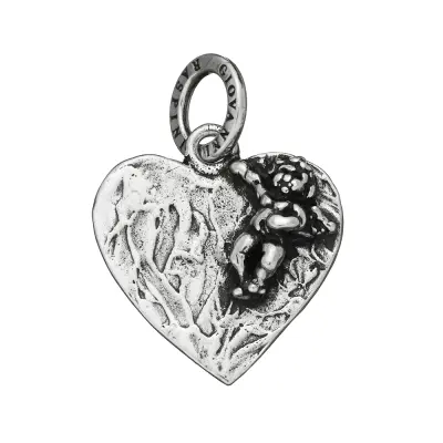 ANGEL IN HEART CHARM תליון כסף