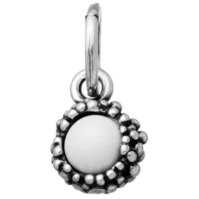 PERLAGE WHITE AGATE CHARM  תליון כסף