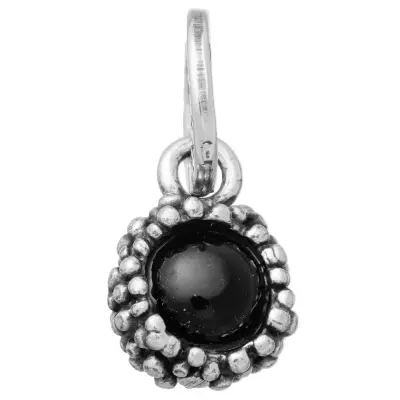 PERLAGE BLACK ONYX CHARM  תליון כסף