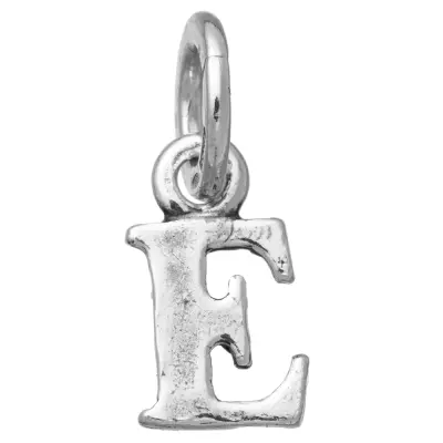 "E" LOGO MINI CHARM  תליון כסף