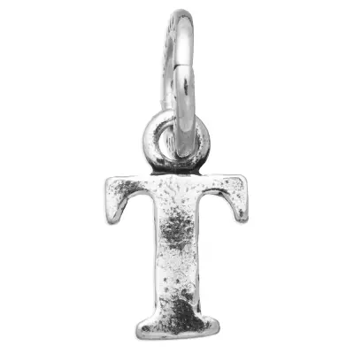 "T" LOGO MINI CHARM  תליון כסף