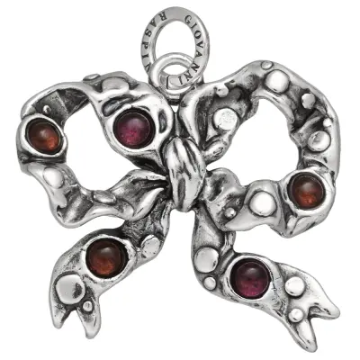 LARGE COLOR BOW CHARM  תליון כסף