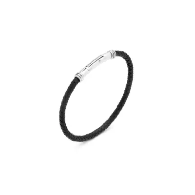 Braided Leather Bracelet צמיד כסף