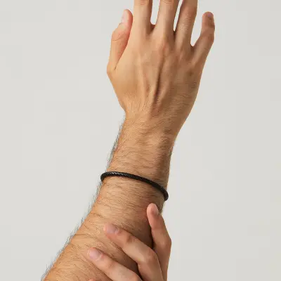 Braided Leather Bracelet צמיד כסף