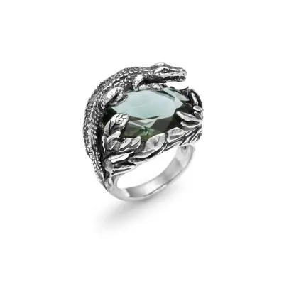 Color Crocodile Ring טבעת כסף