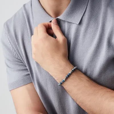 Light Blue Agate Tango Bracelet צמיד כסף