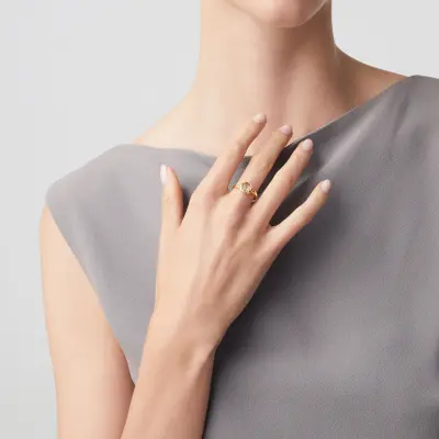 Powder Blush Loop Ring  gold-plated טבעת כסף