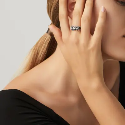 Anemone Trilogy Ring טבעת כסף