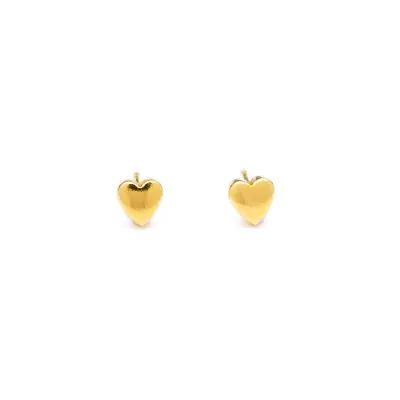 Heart Mini Earrings Gold-Plated עגילי כסף