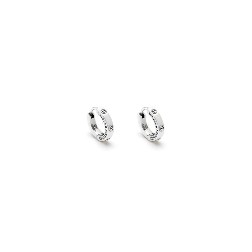 Huggie Screw Earrings עגילים כסף
