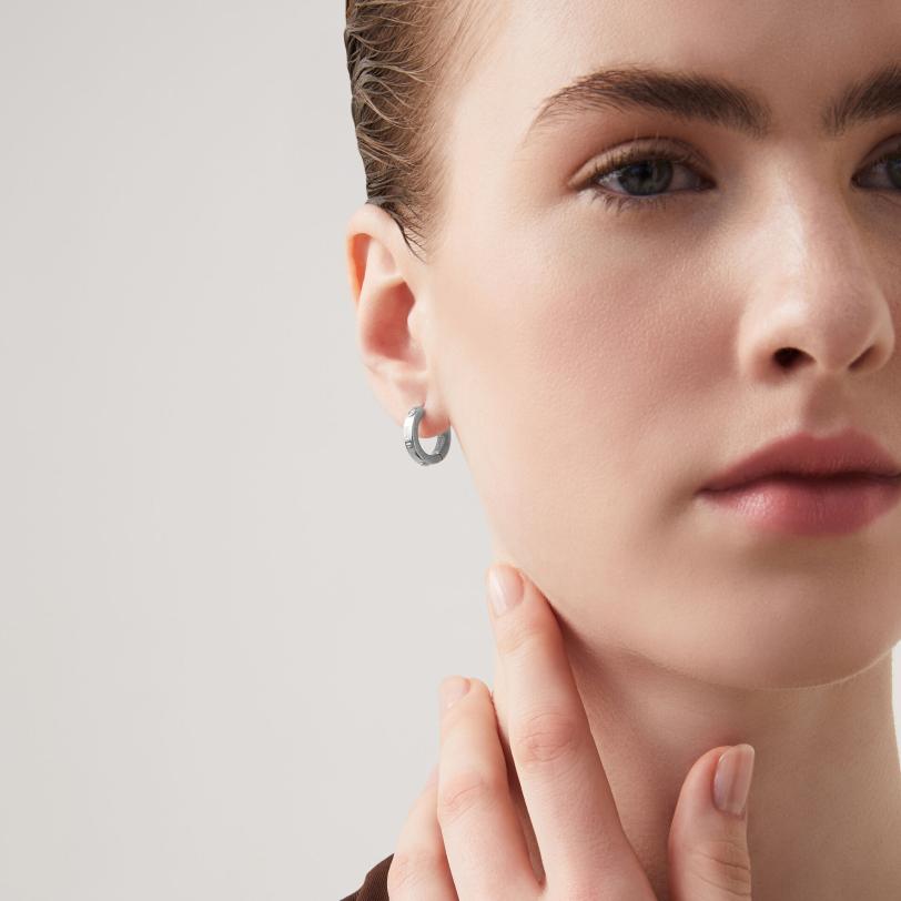 Huggie Screw Earrings עגילים כסף