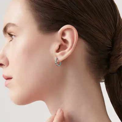 Huggie Crystal Coloured Earrings עגילים כסף