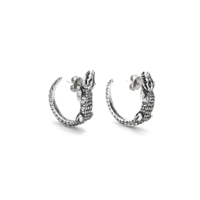 Crocodile Earrings עגילים כסף