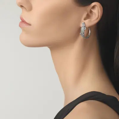 Crocodile Earrings עגילים כסף