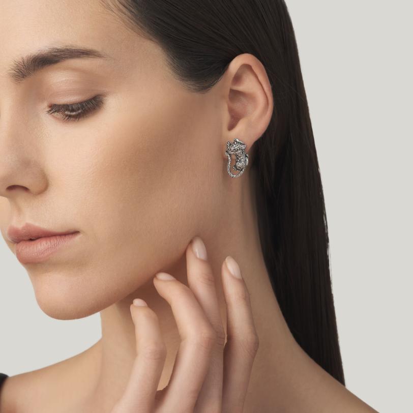 Leopard Stud Earrings עגילים כסף