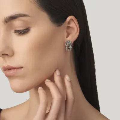 Leopard Stud Earrings עגילים כסף