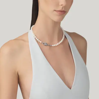 Daisy Pearl Necklace שרשרת כסף
