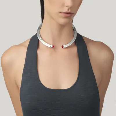 Red Blade Necklace קולר כסף