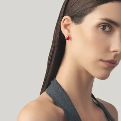 Red Blade Earrings עגילים כסף