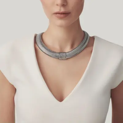 Croco Tubogas Necklace שרשרת כסף