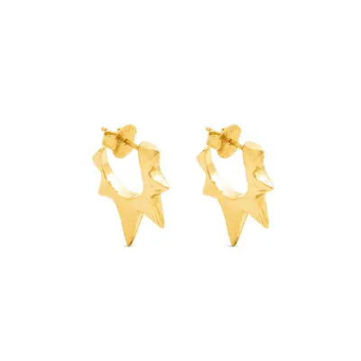Rock Star Small Earrings Gold-Plated עגילי כסף